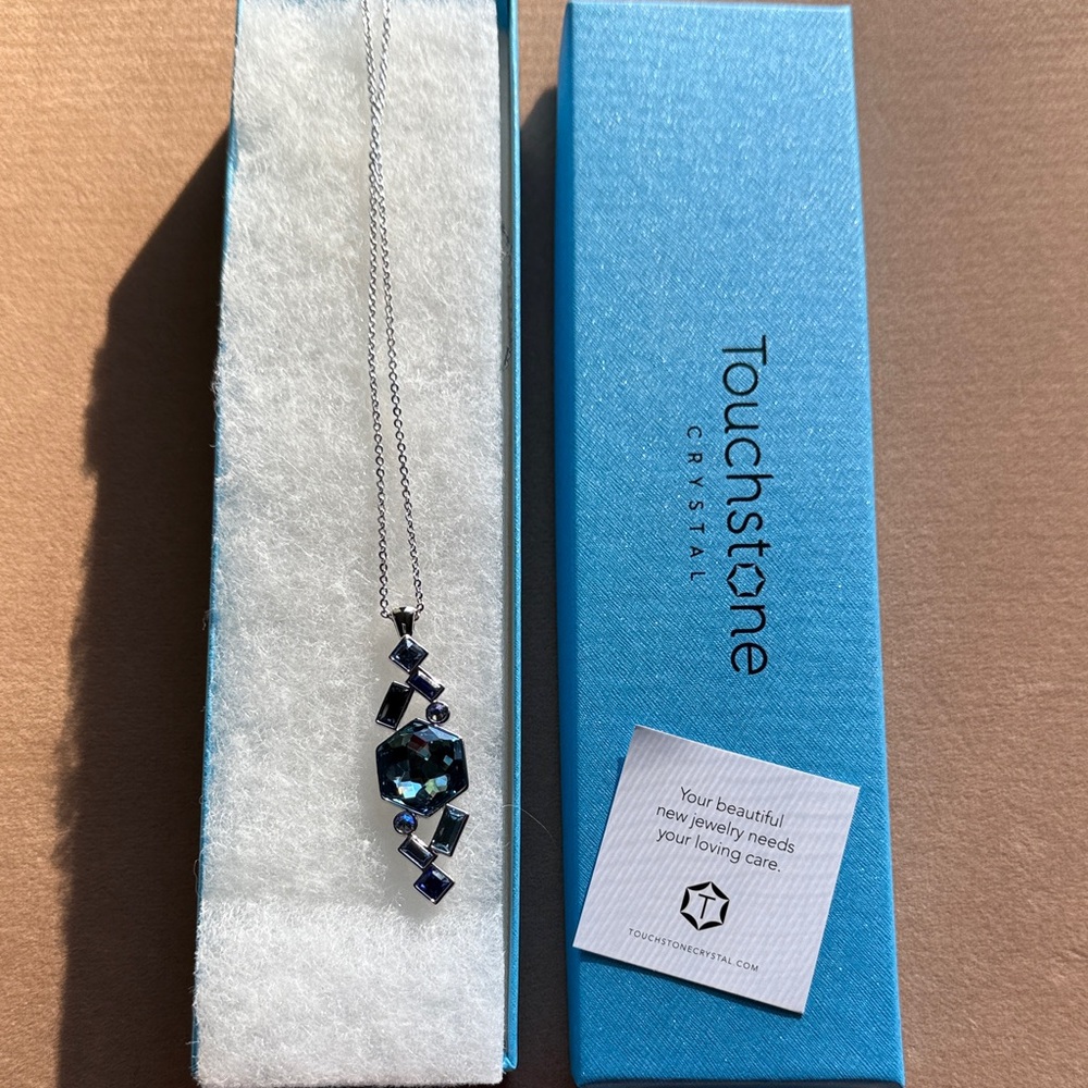 Touchstone Crystal Blue and Silver Necklace